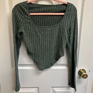 SHEIN Gray Striped Knit Top